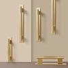 Dooroom Solid Brass Straight Grain Pattern Modern Style Cabinet Refrigerator Door Pull Drawer Knobs Hardware Handles
