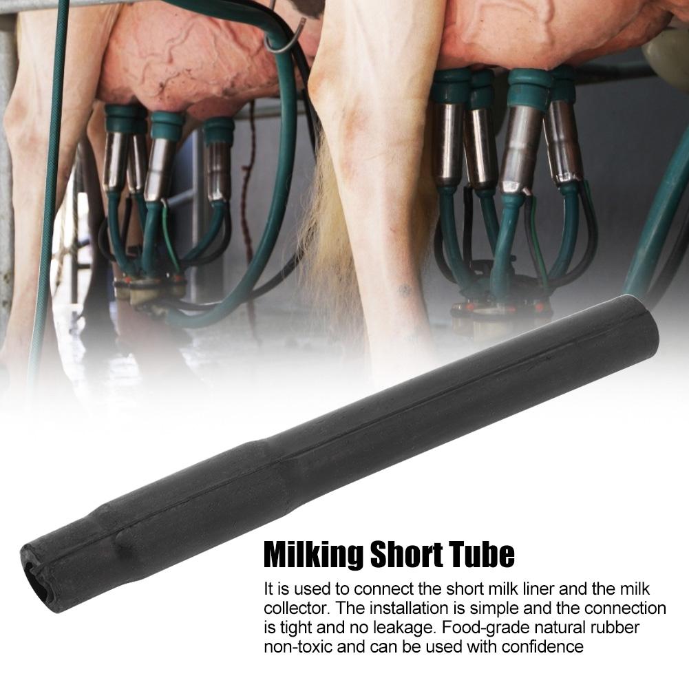 Potravinářská guma Krátká trubka Potrubí Příslušenství dojicího stroje Sada dojicích pohárů Díly 4ks Černá Krátká