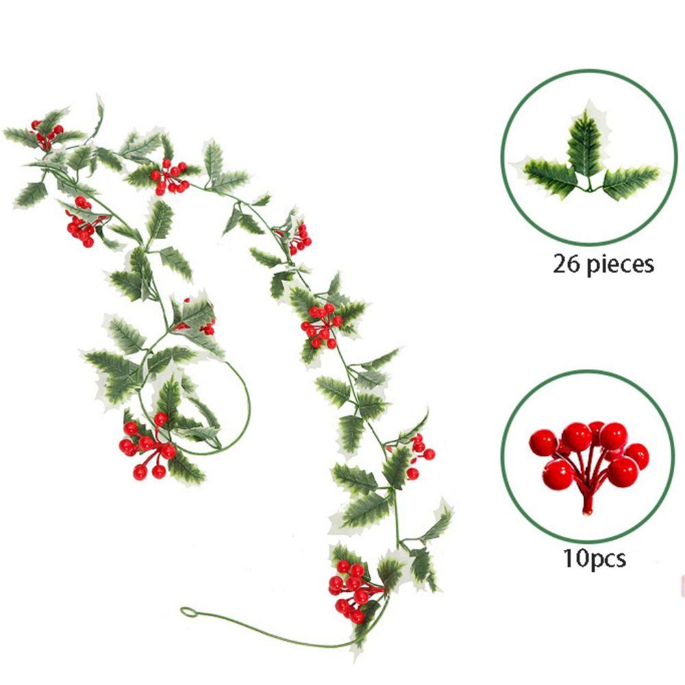 DIY Vánoční Umělý List Ručně Vyráběný Ratanový Věnec Přívěsek Domácí Dekorace