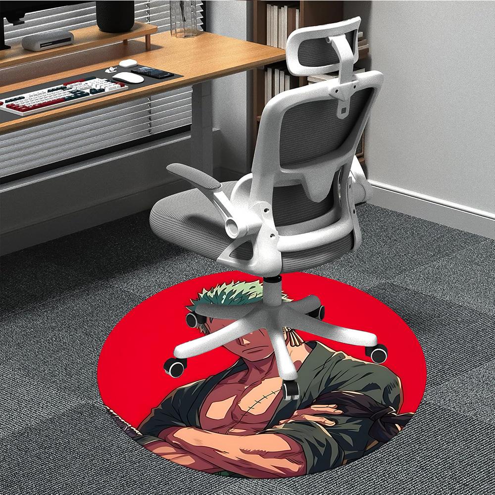 

1PC Zoro, OnePiece Office Round Area Rug, Indoor Mat Suitable For Office, Under Office Chairs Bedroom Living Room Home Decor, Room Deco110 80cm by 80cm
