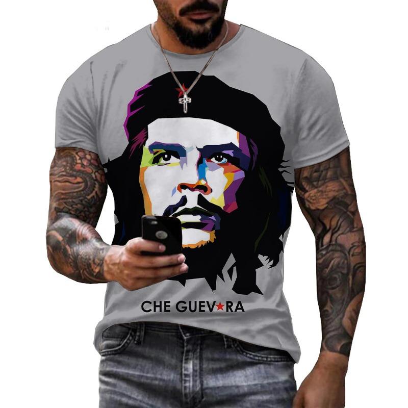 Ανδρικό T-Shirt με Γραφικό Che Guevara 3D Ρούχα Μόδα Harajuku T-Shirts Αναψυχής Λαιμόκοψη O Κοντομάνικο Πουλόβερ Καλοκαιρινά Φαρδιά Μπλουζάκια
