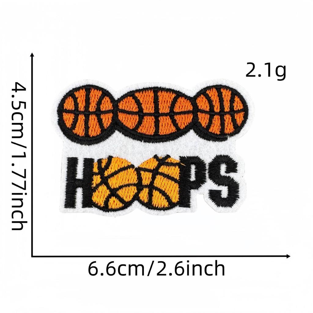 Sports Cartoon Basketball Embroidered Patch - Clothing Accessory Label