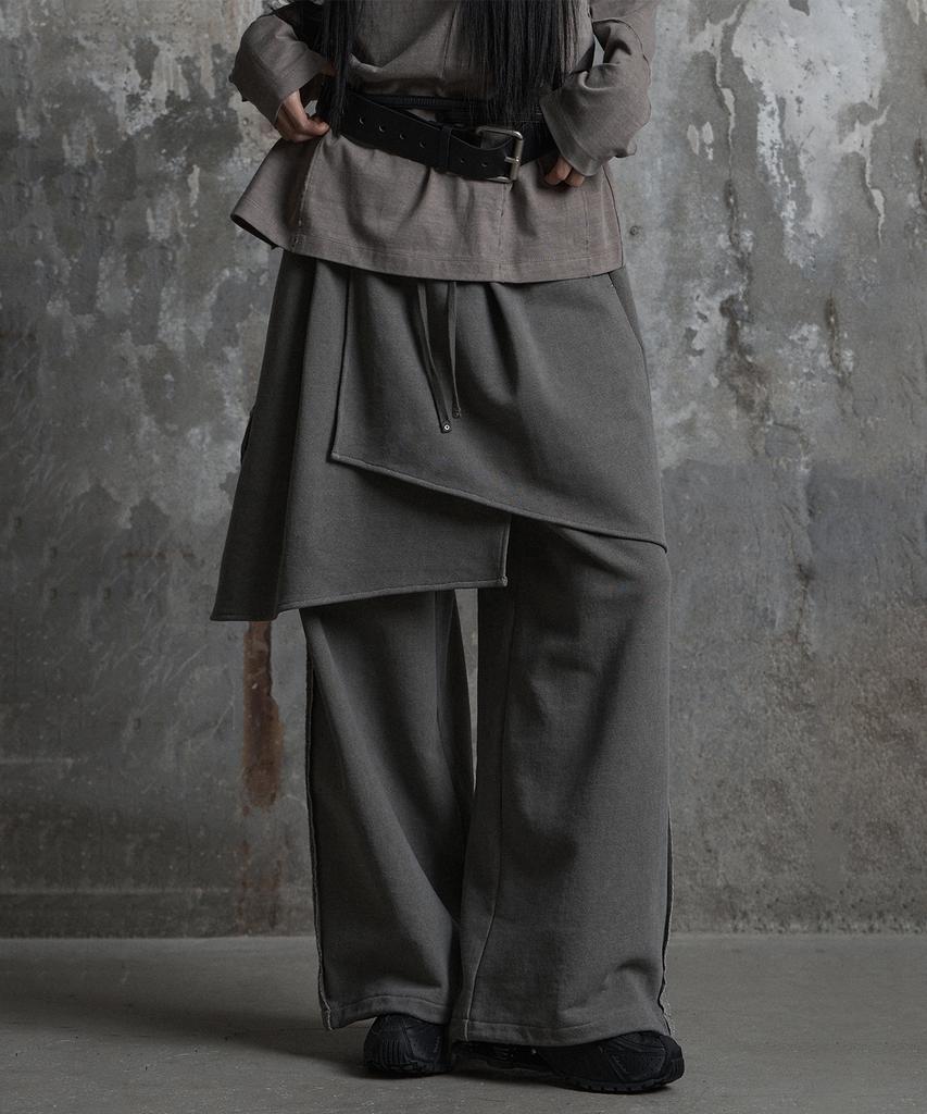 Jenyujeu Layers Wrap Sweatpants - Ash Gray