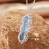 Natural Gemstone Aquamarine Pendant Necklace Women'S S925 Sterling Silver Inlaid Xiaohongshu Collarbone Chain