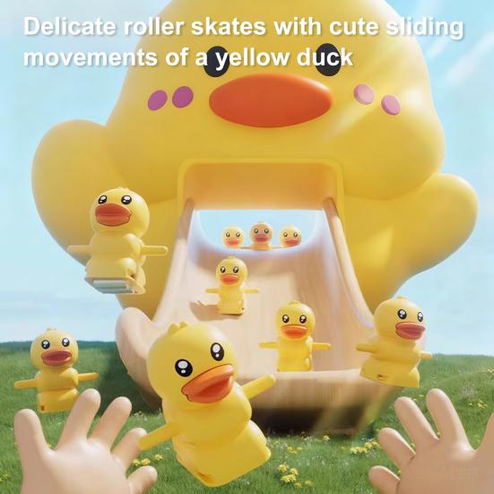 Rață Urcând Scări Tobogan Jucărie cu Lumină LED Muzică Copii Mici Rață Electrică Montagne Russe Pista de Cursă cu Alunecare Jucărie cu 12 Rațe Mici