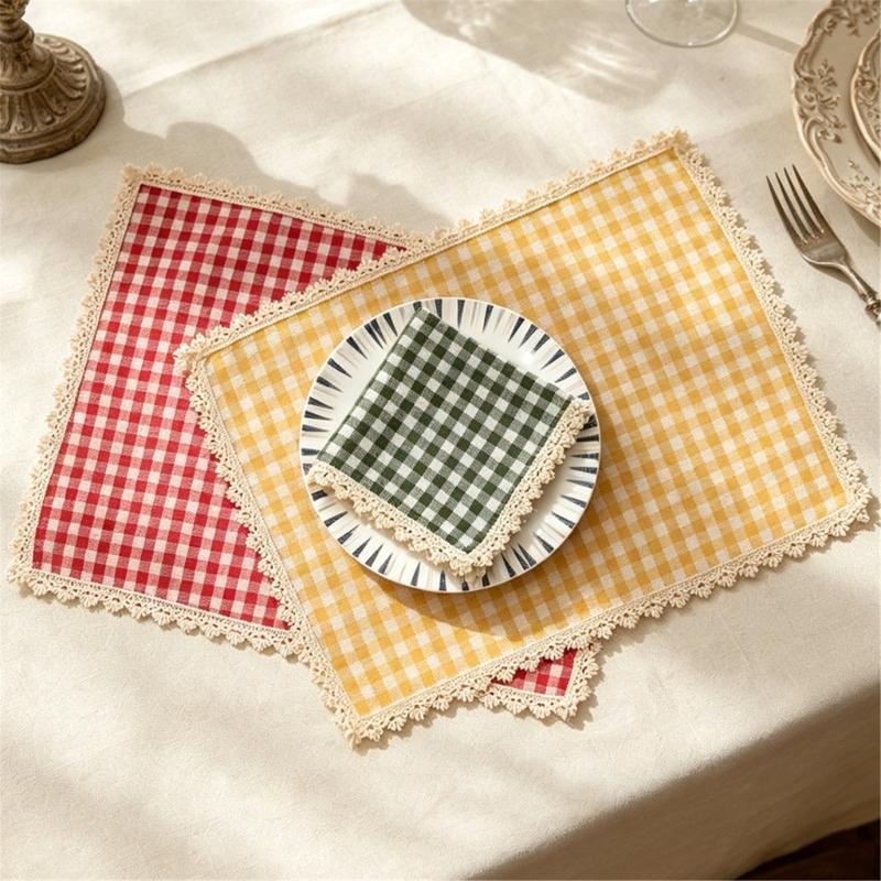 Tovaglietta Rettangolare da Pranzo, Tovaglietta da Tavola in Tessuto a Quadretti 30 X 40 Cm per Posizionamento Individuale dei Posti per i Pasti