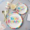 20/40pcs Disposable Paper Plates Drinking Cups Round Shape Dessert Fruit Cake Plate Birthday Party Tableware Party Decoration