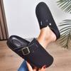 Fashion Women Closed Toe Flat Slippers Summer New Cork Platform Shoes for Women Casual Clogs Slippers Outdoor Flat Sandals Slides Women