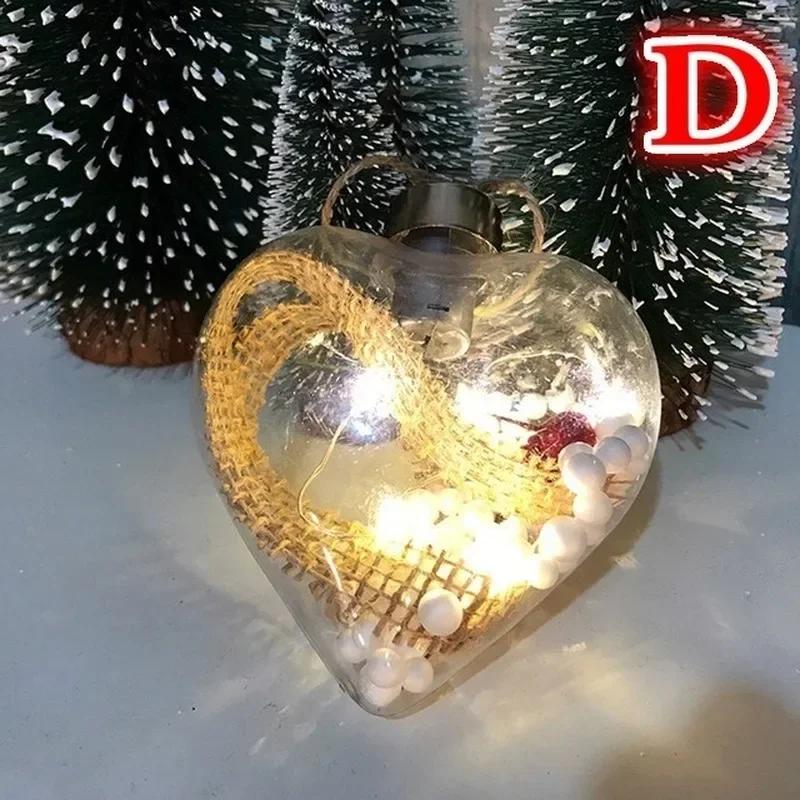 Christmas Tree Ball Luminous Plastic Bulb Shape Light Party Home Decor Wall Hanging Ornament Night Lamp Decoration