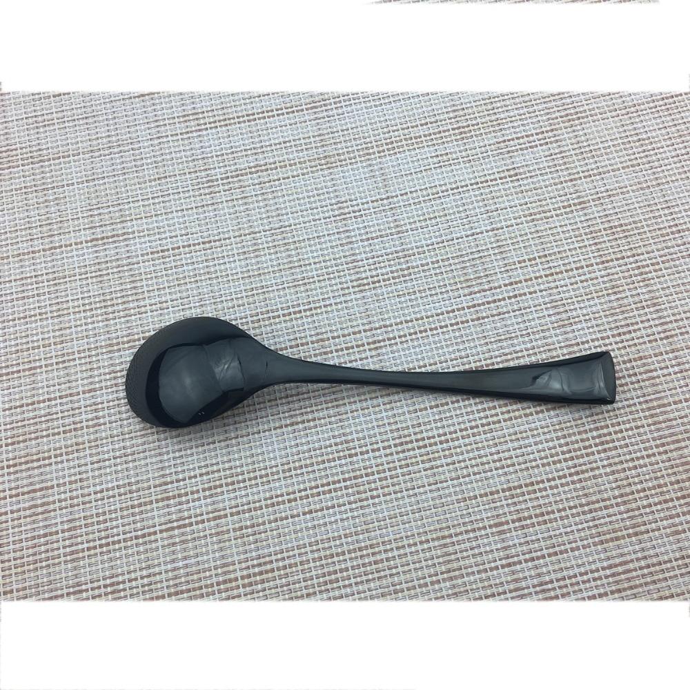 1-teiliges schwarzes Besteckset aus 18/10-Edelstahl mit Spiegel, Western-Food-Geschirrsets, Buttergabel-Löffel-Essgeschirr