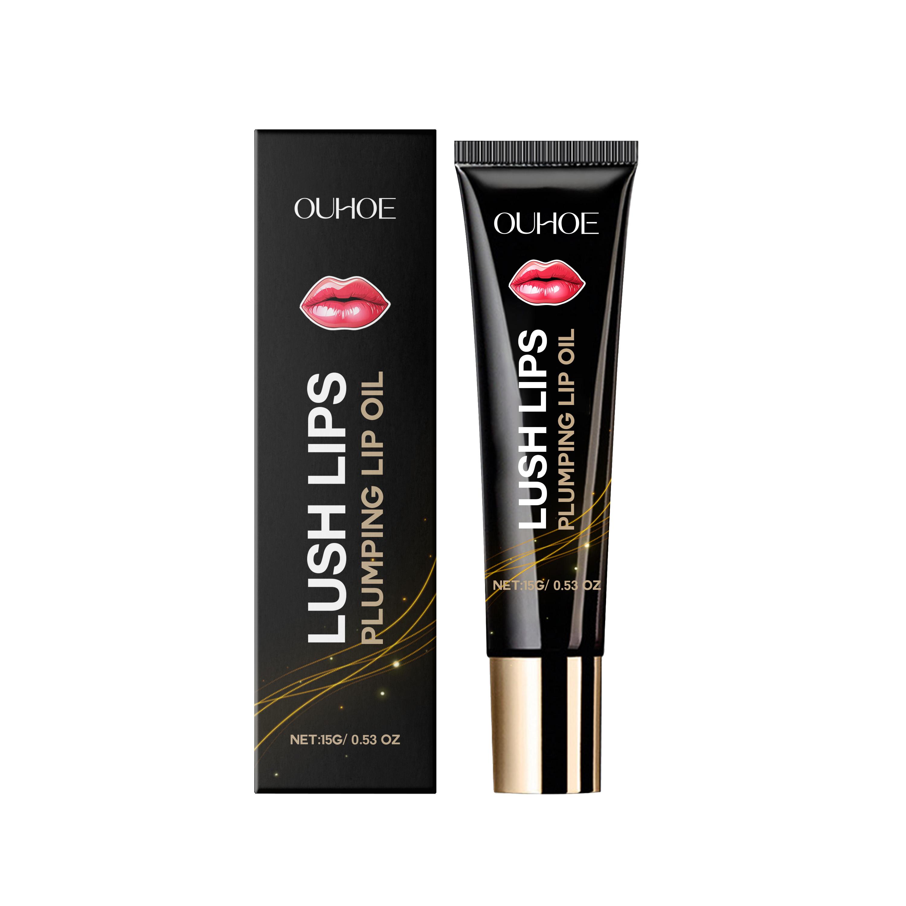 OUHOE Nourishing and Plumping Lip Oil Hydrating Lip Care Reduces Lip Lines Moisturizing Non-Sticky High Gloss Lip Oil