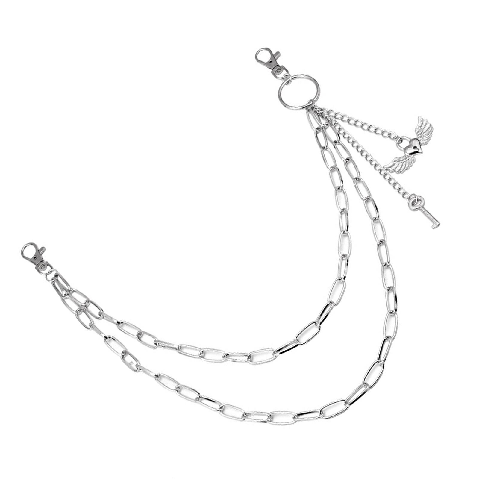 

Hip Hop Rivets Punk Side Chain On Jeans Pants Handbag for Girls Edgy Body Chain Trousers Street Clothing Jewelry A