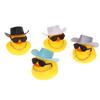 1 Set Cool Car Accessories With Cowboy Hat Necklace And Sunglasses Rubber Duck Car Ornaments Duck Car Dashboard Decorations