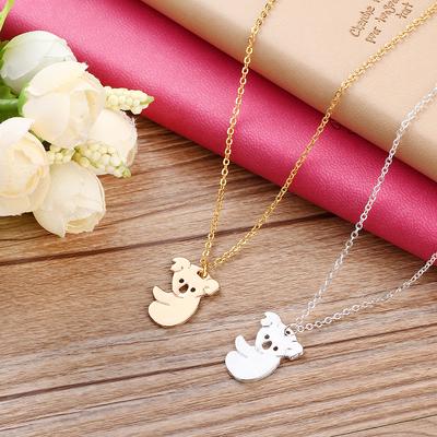 Royal Lion Silver Heart Necklace Koala Bear Mother and Baby
