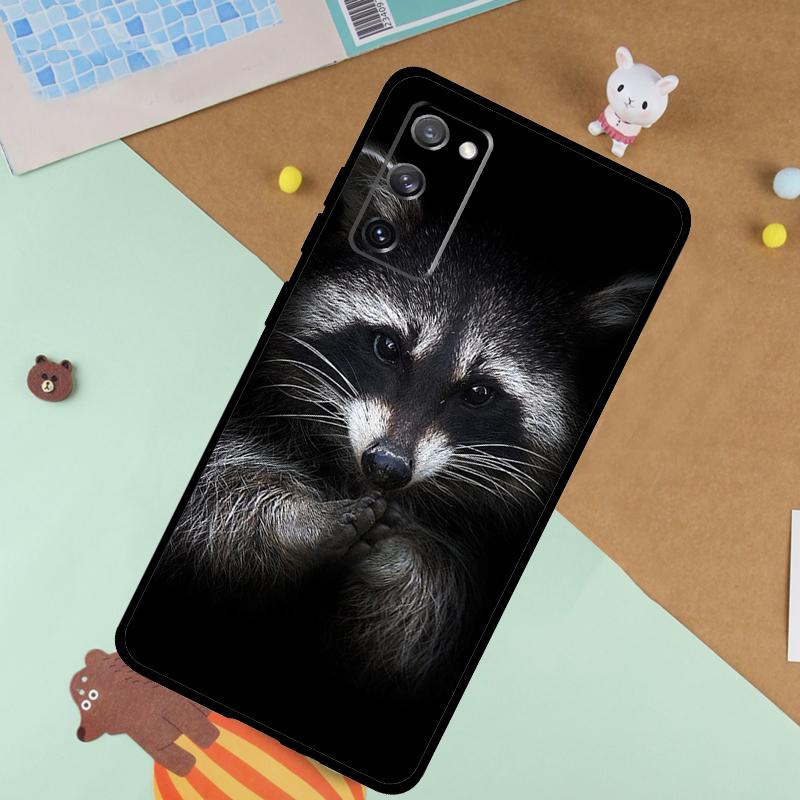 Raccoon Soft Case For Samsung Galaxy S24 Ultra S9 S10 S20 S22 S21 Plus S23 FE S25 Ultra Funda Cover