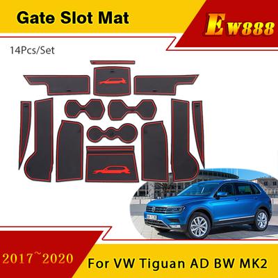 Neslystantis durelių griovelio padas, skirtas Volkswagen VW Tiguan AD BW 2017 2018~ Guminių vartų lizdo kilimėlis automobilių stiliaus lipdukai