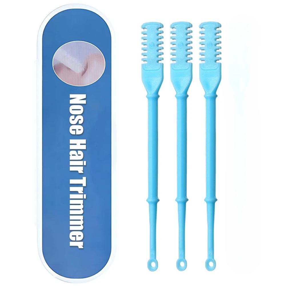 3pcs Double Nose Hair Scissors Nose Hair Trimmer Manual Nose Hair Removal Tool Double-sided Blade Hair Removal Accessories