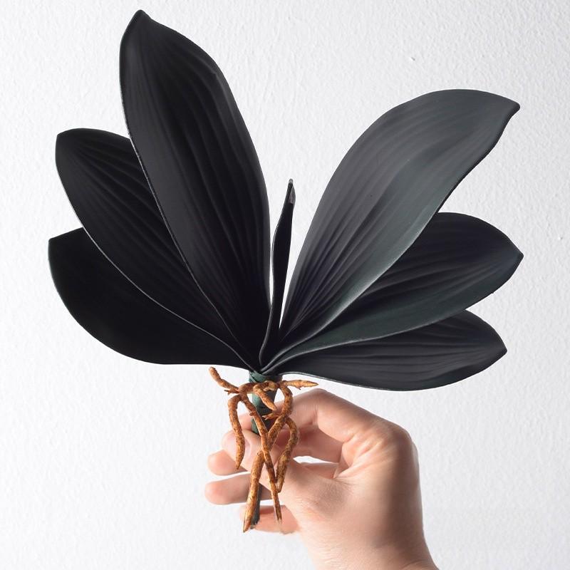 Phalaenopsis Leaves Faux Pu Soft Plastic Plant Accessories For Event Decorations And Home Styling