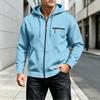 Men's Casual Zip-Up Hoodie with Large Pockets and for Outdoor Sports