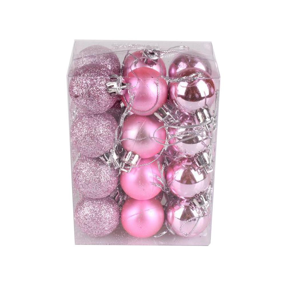 24X Store Julepynt Kuler Tre Julekuler Fest Bryllup Ornament 3cm