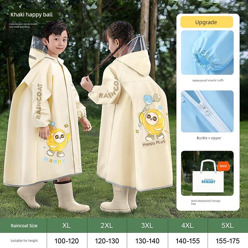 Children's Raincoat for Boys and Girls, Special for Primary School Students To Go To School, Rainproof with Backpack Space, Kindergarten 2025 New