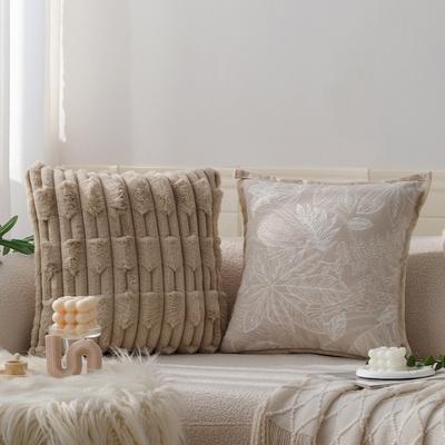 French Cream Style Pillow Case, Milk Coffee Color Pillow, Sofa Cushion, Hotel Model Room Bay Window Decoration Cushion