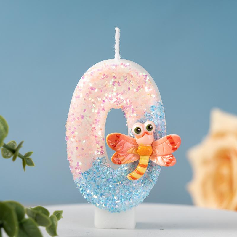 

Cartoon Cute Dragonfly Creative Number Candle 0-9 Cake Decoration Party Birthday Candle 0
