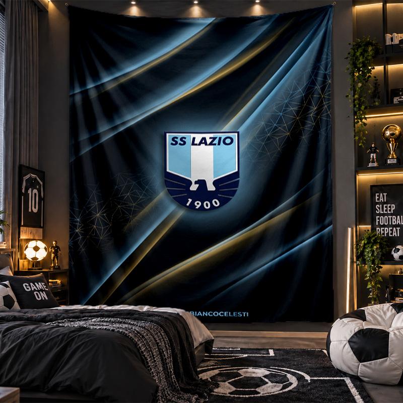 Wall Hanging Tapestry Lazio FC Print Cloth for Living Room Bedroom Home Decor