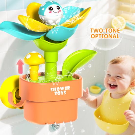 Retractable Bath Toy with Water Spray & Spinning Wheels Child Shower Play Set