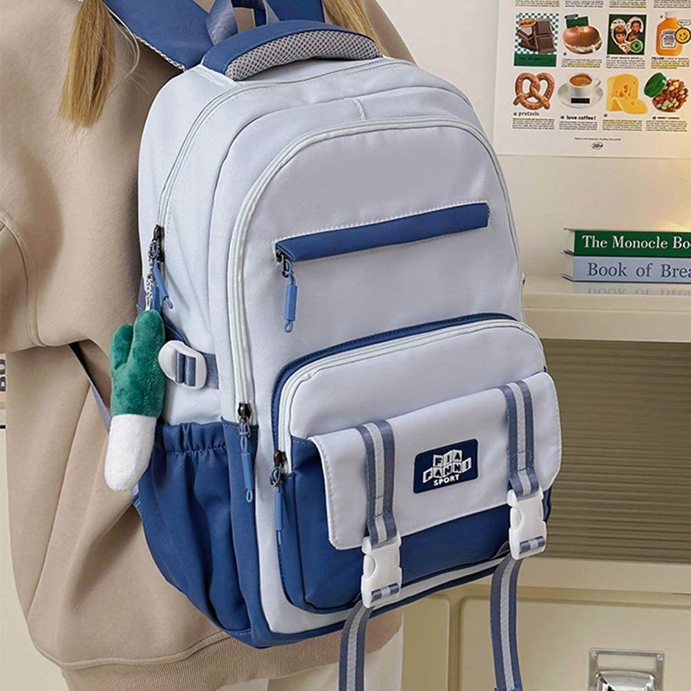 Waterproof Student School Bag Nylon Large Schoolbag Multi-function Backpack  Travel