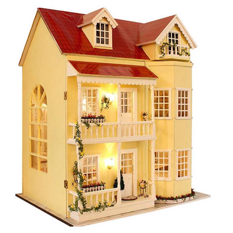 Proyecto de miniatura bricolaje Artesanía mi princesa pequeño chalet de madera casa de muñecas