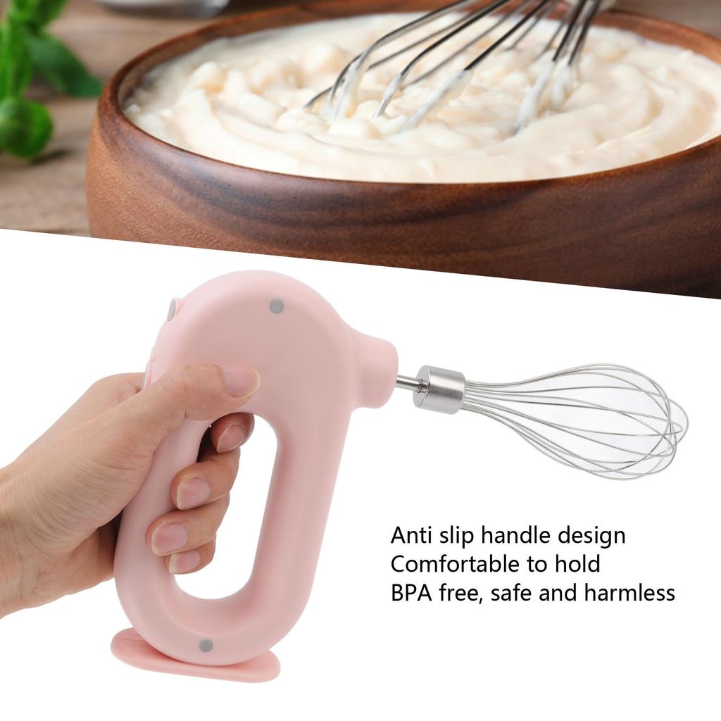 Electric Hand Mixer 3 Speeds Anti Slip Handle Design Safe Household Handheld Milk Frother Foam Maker 5V 20W