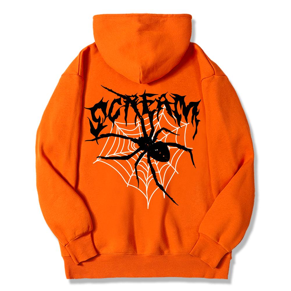Scream Spiders & Cobwebs Printing Women Hoodies Harajuku Oversize Hoody Fashion Loose Clothing Comfortable Sweatshirt Female