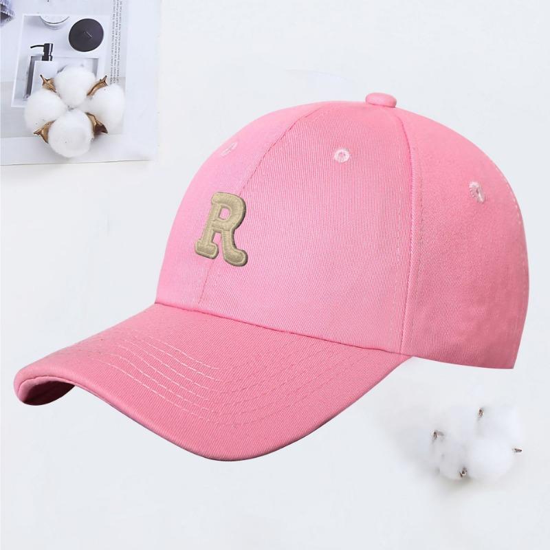 New R letter color baseball cap women's summer soft top sunshade cap student couple sun hat