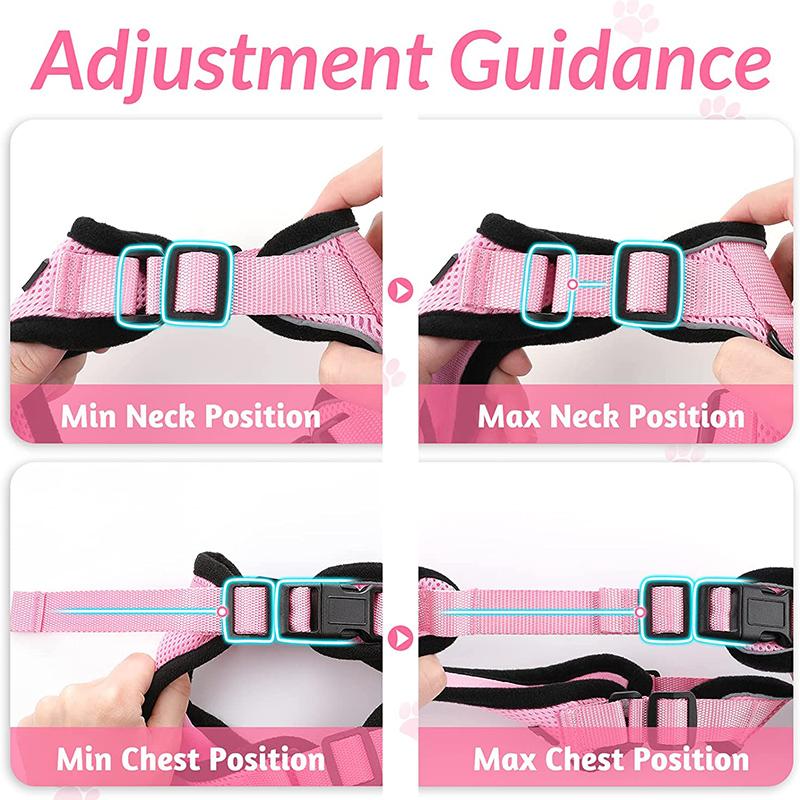 Welpen-Mesh-Set für kleine Katzen, Geschirr und Leine, verstellbare Weste, fluchtsicher für Haustier, Kätzchen, einfache Kontrolle, reflektierendes Hundegeschirr