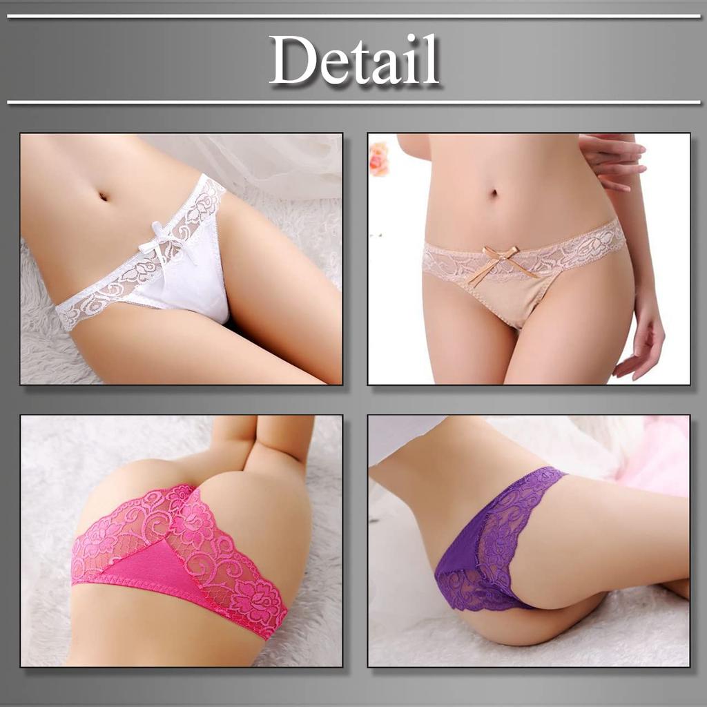 BUZZxSELECTION Lace Sexy Underwear Lingerie TV137 Women's See-Through Panties/Pants (04 Pink)