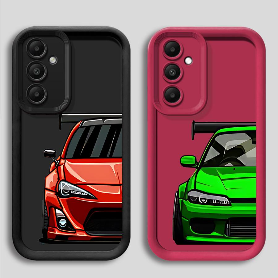 Case for Samsung Galaxy A23 A32 A34 A73 A52 A22 A24 A25 A26 A54 A21s A53 A31 Soft Cover Japan JDM Sports Cars