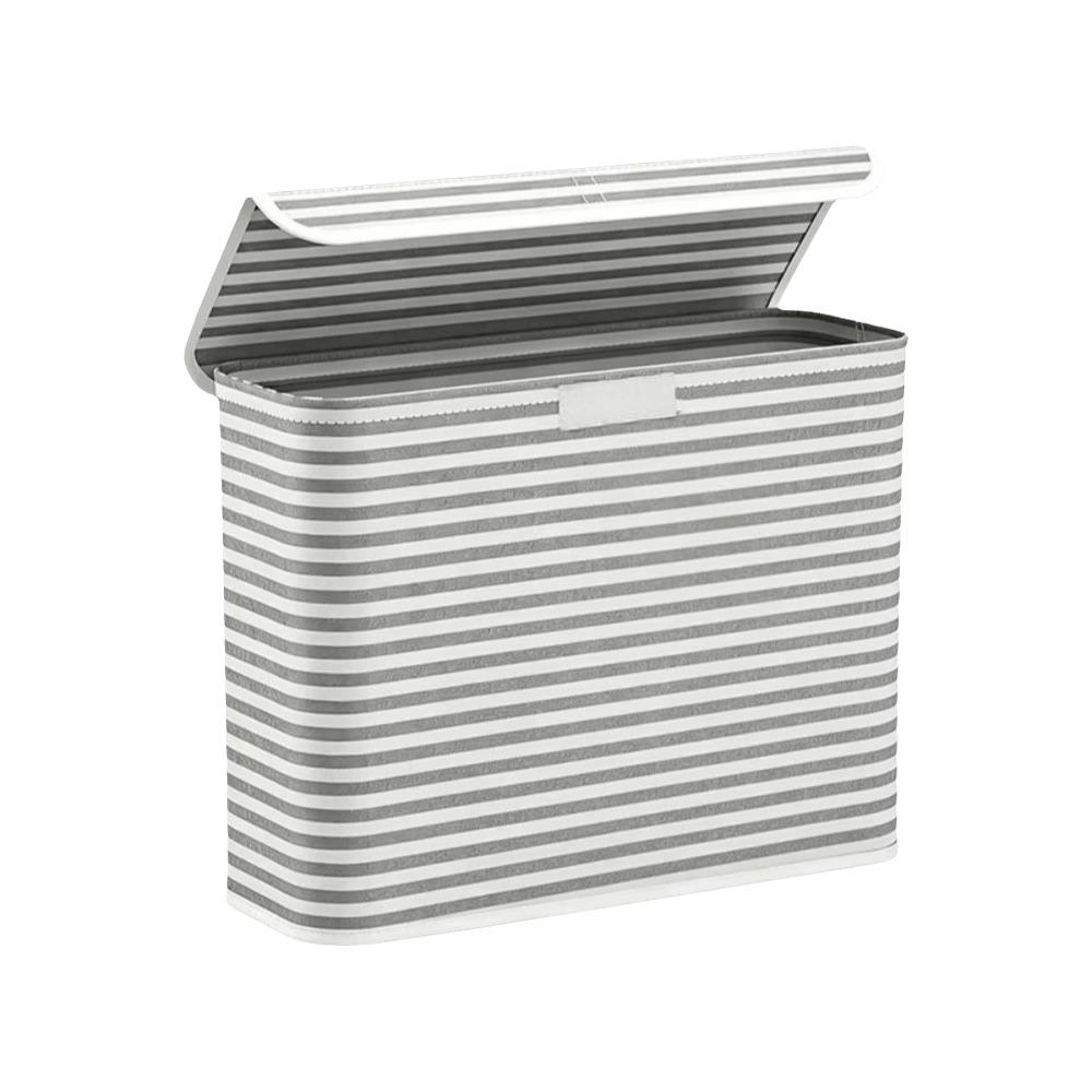 With Lid Toilet Paper Holder Stripe Printed Bathroom Tissue Box Laundry Basket Bathroom