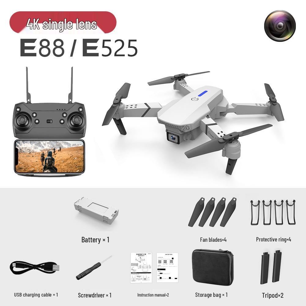 E88pro Folding Drone: HD Dual-Camera, Fixed Height, 4-Axis Remote Control Aircraft (Model E525)