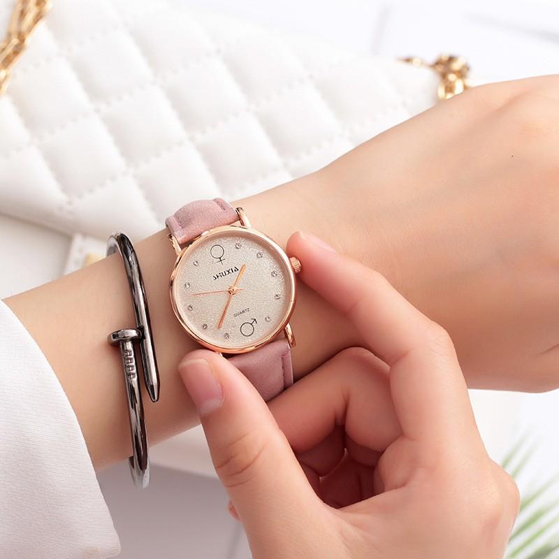 Watch Male And Female High School Student Couple Simple Trendy Men'S Trendy Women'S Belt Girlfriend Quartz Strap