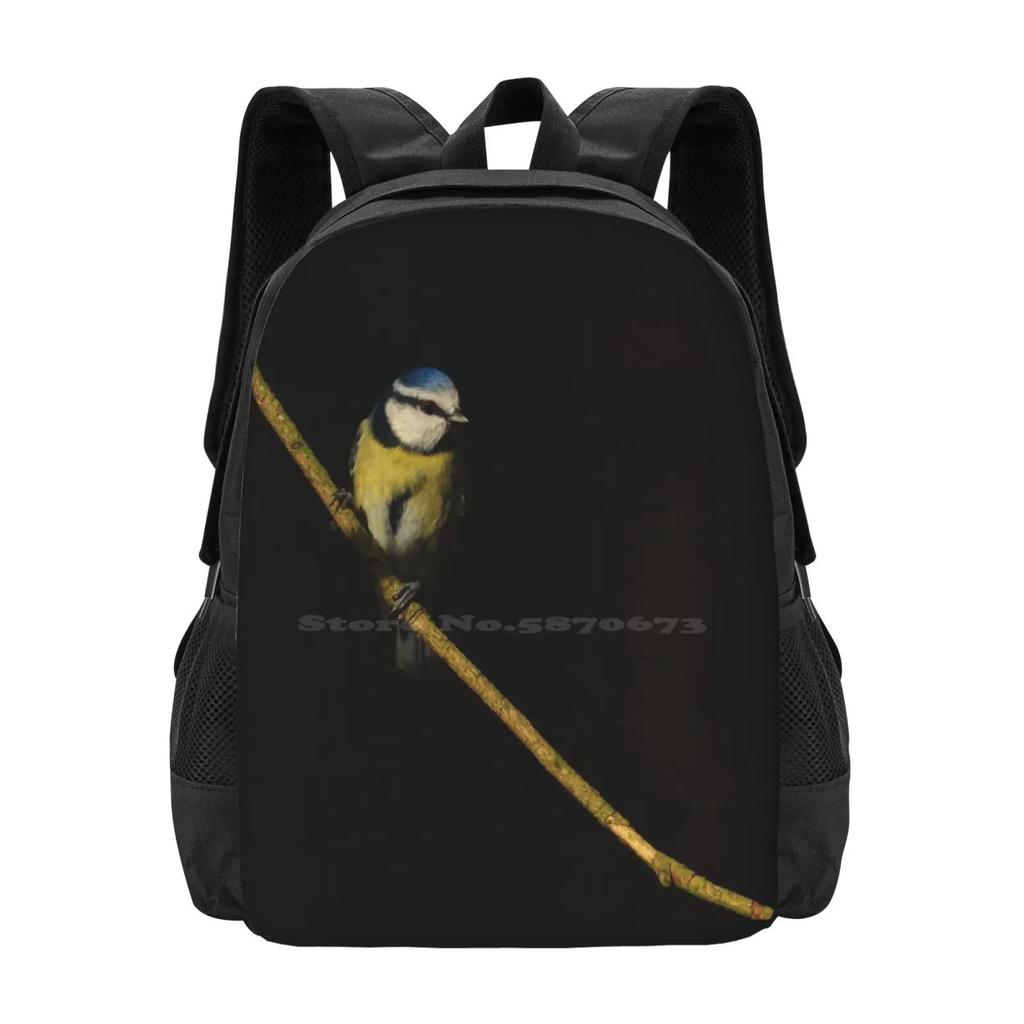 Blue Tit Hot Sale Schoolbag Backpack Fashion Bags Blue Tit British Britain Wildlife Bird Garden Birds Scotland Scottish