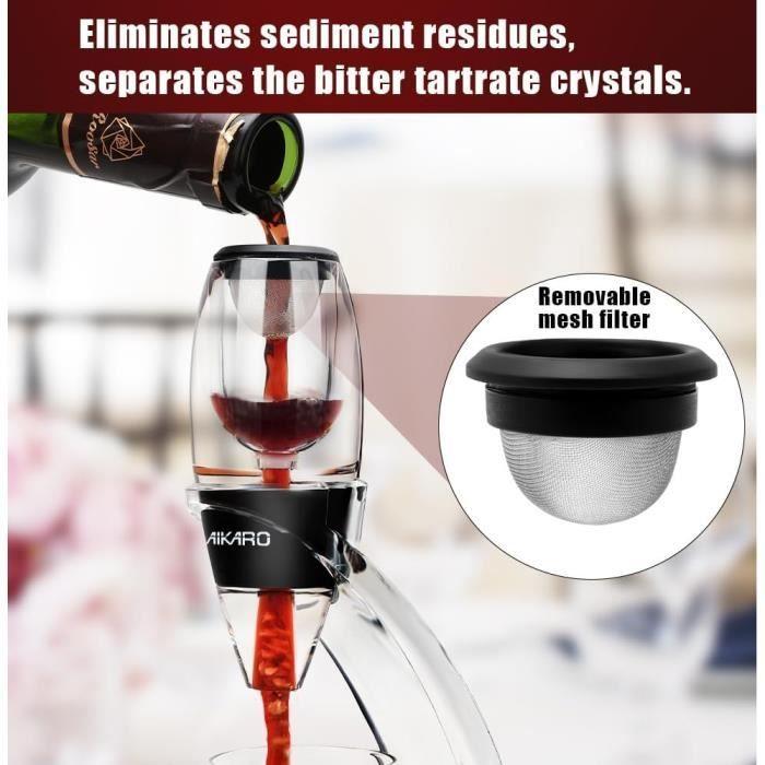 Aérateur de vin - aikaro - 5 pièces - filtre intégré - design contemporain - pratique