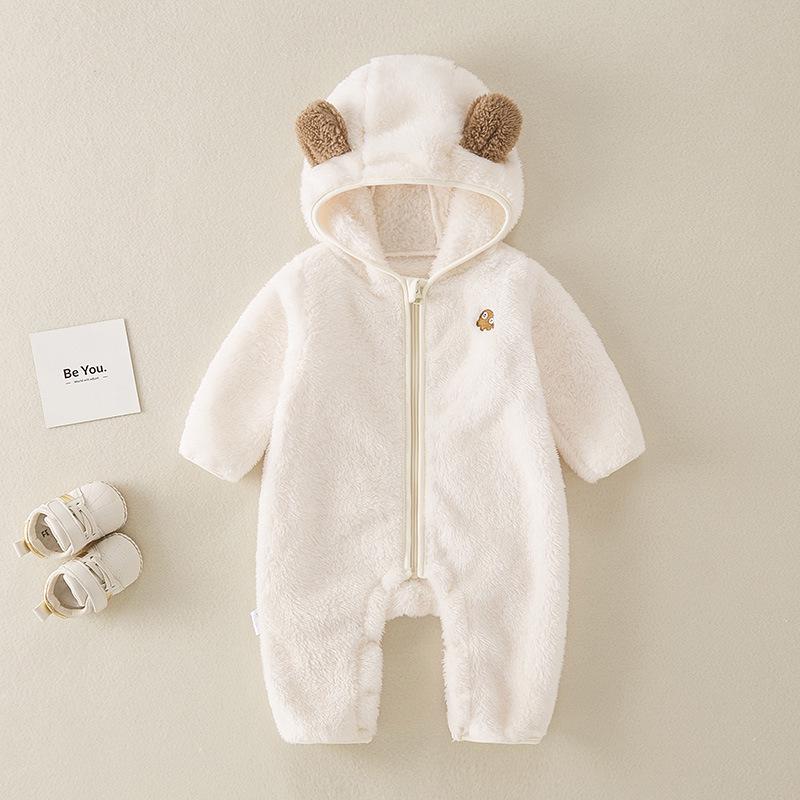 Baby Fleece Onesie: Autumn/Winter Double-Sided Flannel Romper