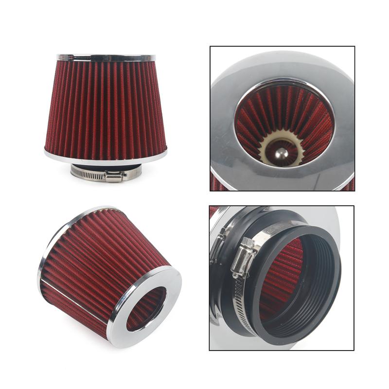 Universal 76mm Car Racing Cold Air Intake System Turbo Induction Pipe Tube Kit Aluminum With Cone Air Filter Inlet