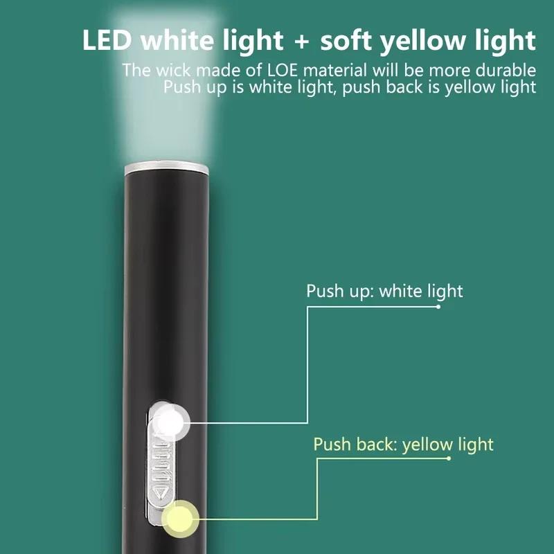 Oral Penlight LED Flashlight Mini Oral Pupil Medical Handy USB Rechargeable Stainless Steel Torch Light Outdoor Fishing Tool