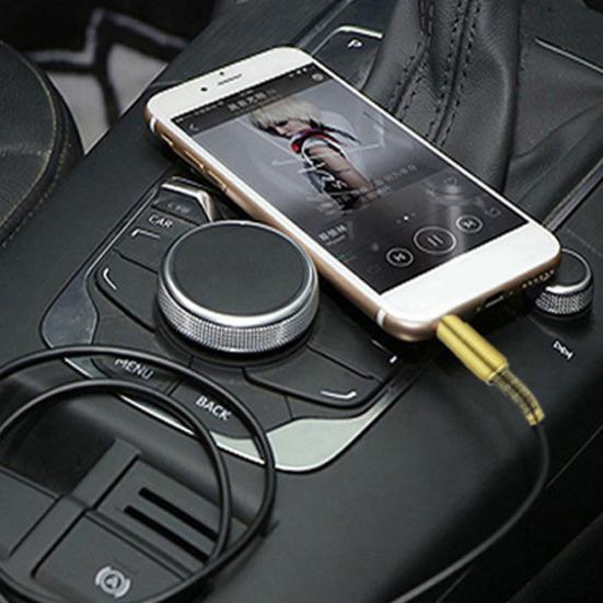 3.5mm Male AUX Straight Spring Cable Audio Adapter Cord for Car Speaker Phone