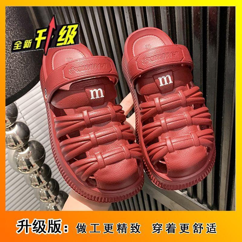 

Women s outer hole hole ultra light non-slip student Roman slippers fashion super soft two wear sandals 2025 summer new 39-40