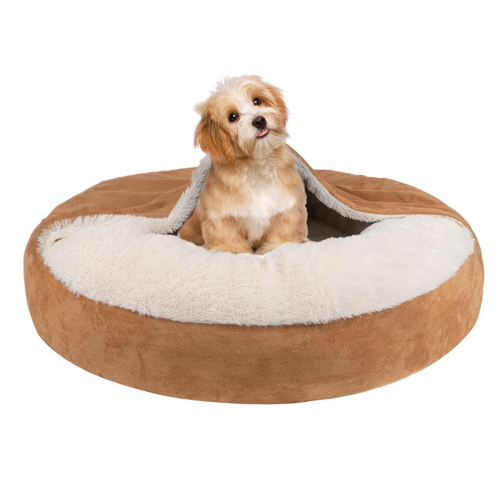 Cat Dog Pet Bed for Both Dogs and Fleece Fabric with Polycotton Fluffy and Warm Chin Washable Pet Cushion Medium 68cm Bed, Bed, Cats, Fill, Futon,