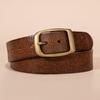 Thickened Double-sided Available Vegetable Tanned First-layer Cowhide Copper Buckle Belt Men's Genuine Leather Pin Buckle High-end Belt