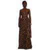 C7501 Leopard Print Off-Shoulder Backless Dress - Women's Sexy European & American Fashion